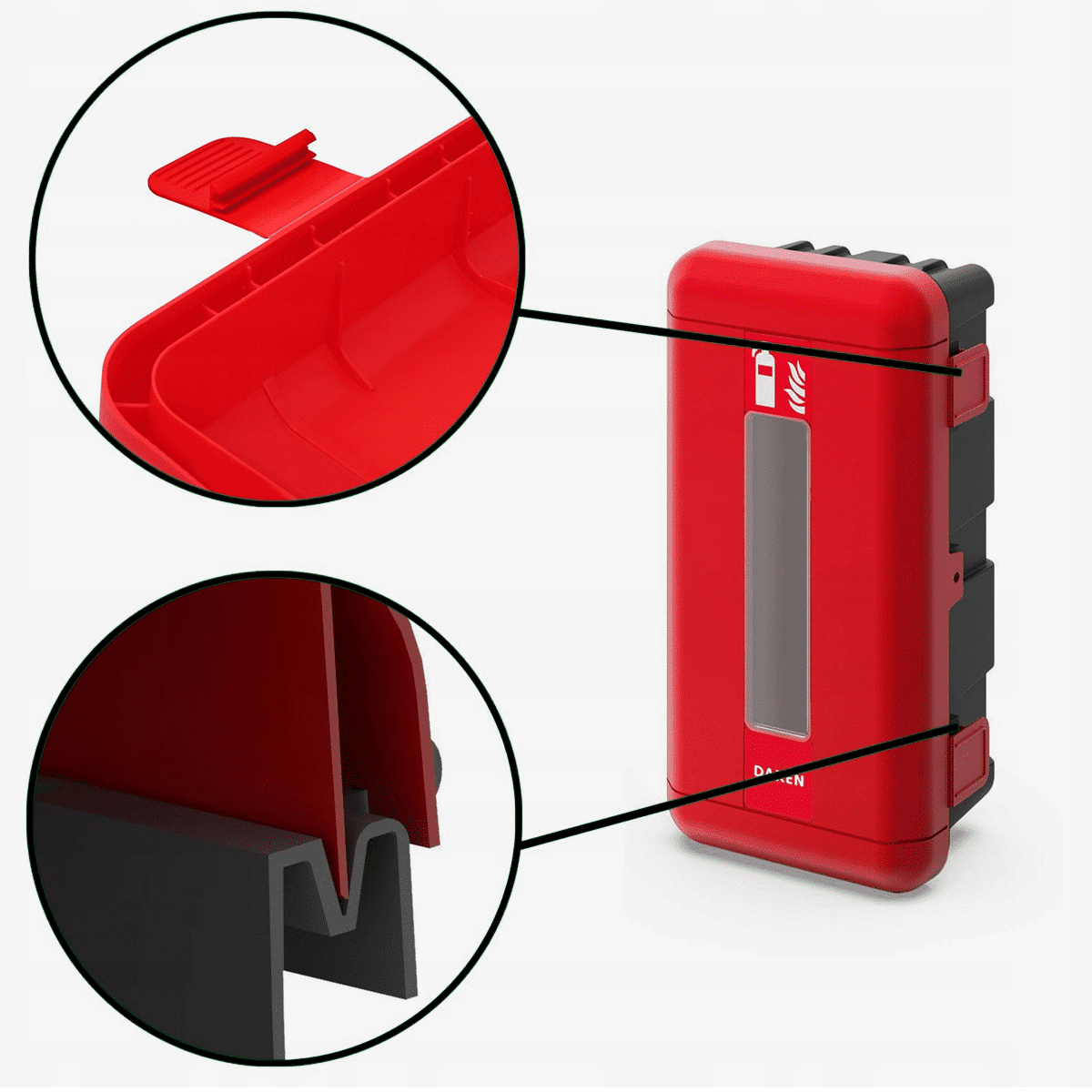 กล่องใส่ถังดับเพลิง DAKEN 82120 Regon ฝาล็อคแดง 15 ปอนด์ - Image 9