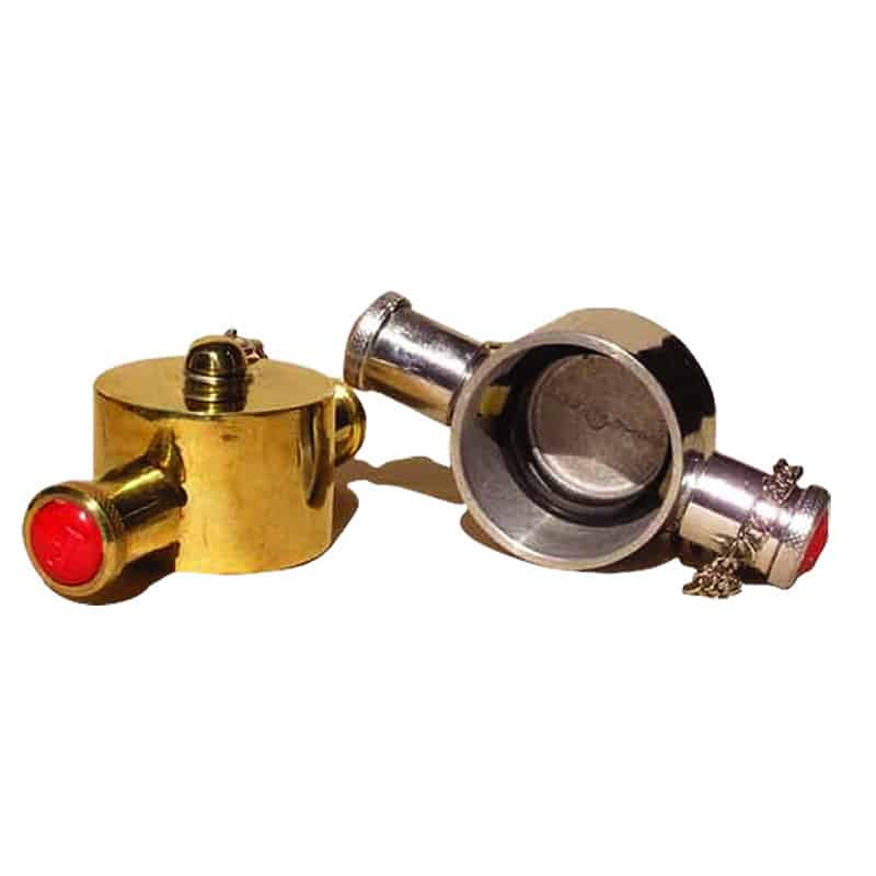 ฝาปิดท่อทางน้ำออกแบบสวมเร็ว ตัวเมีย มีห่วงโซ่ ทองเหลือง ขนาด 2.5 นิ้ว