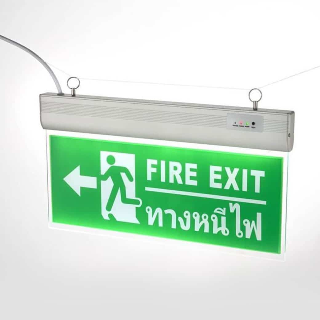 ป้ายไฟทางออกฉุกเฉินแบบแขวน สติ๊กเกอร์ 2 หน้า - Image 6