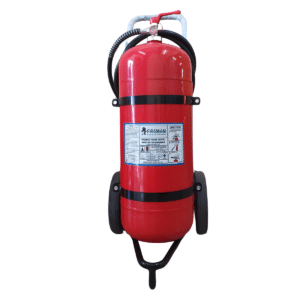 เครื่องดับเพลิงสแตนเลส ชนิดโฟม (AFFF Pre-Mix Foam) ขนาด 100 ปอนด์ พร้อมรถเข็น